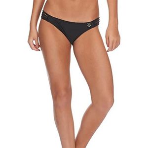 Body Glove Smoothies Flirty Surf Rider Solid Bikini Bottom badpak voor dames, zwart, L