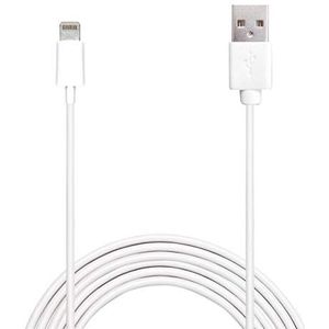 Puro 2 m lange oplaad- en synchronisatiekabel met Apple Lightning Mfi Connector Gemaakt voor iPhone/iPod/iPad - Wit