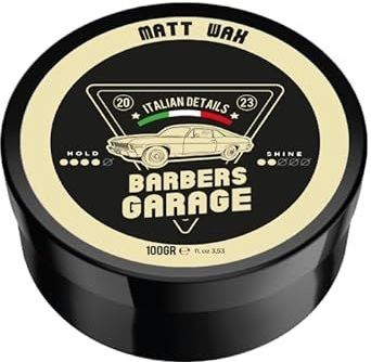 Barbers Garage matte haarwax (100 g), Italiaanse details, bestseller met natuurlijke matte afwerking