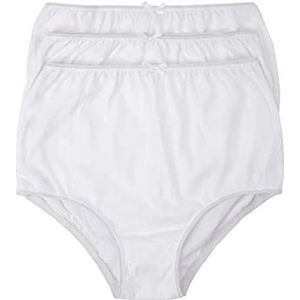 Marlon Dames Venetia Wit 100% Katoen Volledige Slip Pack van 3, Wit, 24-26