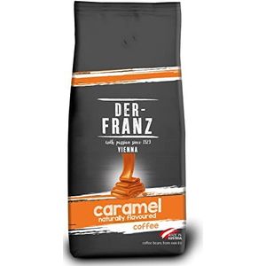 Der-Franz Koffie, gearomatiseerd met karamelaroma, arabica(80%) en robusta(20%) hele koffiebonen, 1000 g