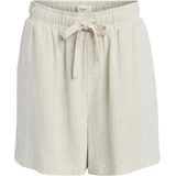 Object - Sanne Wide Shorts - Korte Broeken - Geel - 80% LENZING™ ECOVERO™ Viscose, 20% Linnen