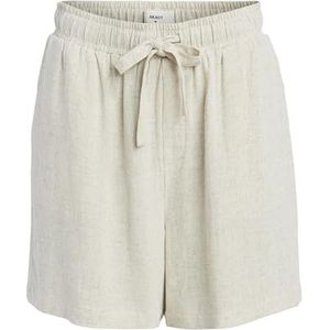 Object - Sanne Wide Shorts - Korte Broeken - Geel - 80% LENZING™ ECOVERO™ Viscose, 20% Linnen