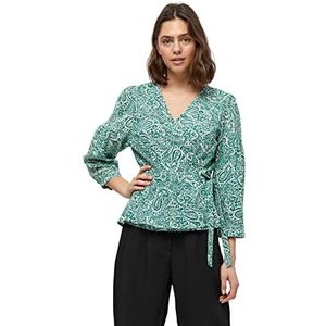 Peppercorn Dames Fayda Wrap Blouse Wikkelblouse, Cadmium Green Pr, XXL