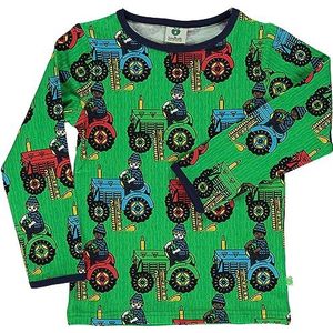 Småfolk Jongens T-shirt Ls. Tractor Top, groen, 7-8 Jaar