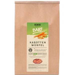 GRAU - het origineel - Gedroogde groenten voor BARFen voor honden - Wortelblokjes, 1 st. (1 x 1,2 kg)