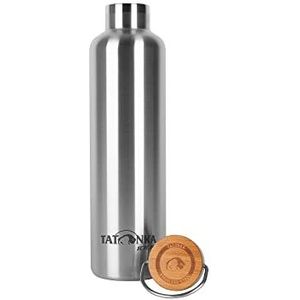 Tatonka Roestvrijstalen drinkfles Hot + Cold Stuff Bamboo Lid 1000 ml - onbreekbare thermosfles met bamboedeksel - vaatwasmachinebestendig en BPA-vrij - 1 l
