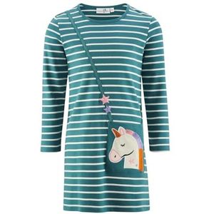 happy girls Jurk  smaragd / donkeroranje / rosa / wit