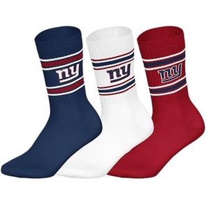 NFL NEW YORK GIANTS 3pk Crew Socks - DBL/WHT/RED - 35/38
