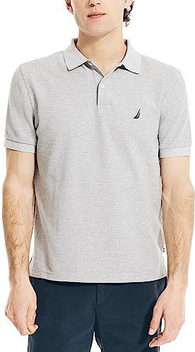 Nautica Heren Solid Anchor Deck Classic Fit Polo, Grijze Hei, M
