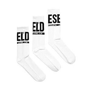 Diesel Casual sokken voor heren, verpakking van 3 stuks, wit/meerkleurig., Small