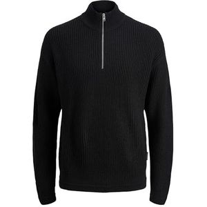 Jack & Jones - JJKAITO KNIT HALF ZIP BF - Schipperstrui - Zwart