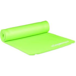 Relaxdays yogamat, 1 cm dik, voor pilates, fitness, gewrichtsvriendelijk, draagband, sportmat 60 x 180 cm, groen