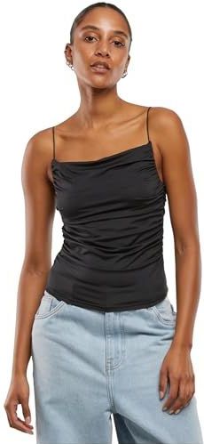 Urban Classics - Waterfall - T-shirt - Zwart - Spaghetti Bandjes