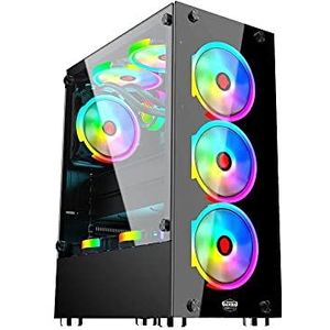 PC en laptops Machpower merk Case Gaming 4 Fan Argb, 3 USB3.0, Glas Voorpaneel