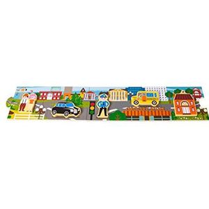 small foot 10794 Storypuzzle stad van beschilderd hout uit vijf grote puzzelstukjes bevat een extra puzzelstukje, stimuleert fantasie en taalontwikkeling en bevordert de motoriek.