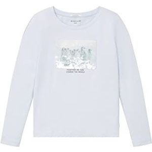 TOM TAILOR Meisjes Kindershirt met lange mouwen en print 1033939, 14815 - Arctic Blue, 104-110