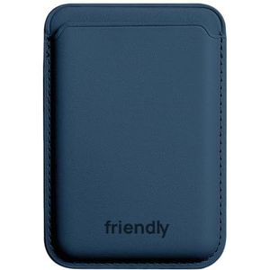 Friendly License Kaartetui, compatibel met alle iPhone-modellen, van PU-leer, pacific blauw, krasbestendig en slijtvast, met Magsafe-technologie
