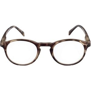Contacta, Wall Street leesbril voor dames en heren, lichte en functionele bril, frame met flexibele stangen, kleur demi, dioptrieën +2,50, verpakking met brillenkoker, 26 g