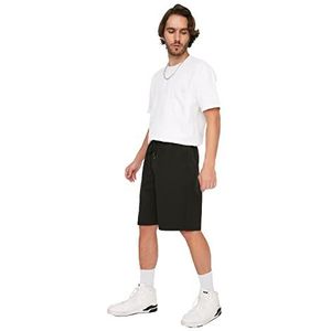 Trendyol Heren Heren oversized pasvorm basic shorts & bermuda casual shorts, zwart, small