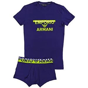 Emporio Armani Heren T-shirt + Trunk Megalogo Underwear, Inkt, M