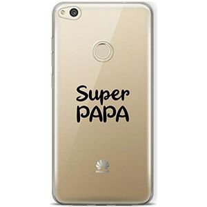 Zokko Beschermhoes Huawei P8 Lite 2017 Super Papa – zacht transparant inkt wit