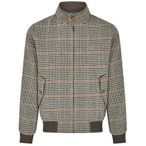 Severn Houndstooth Harrington Jacket voor heren, bruin, XL, Bruin, XL