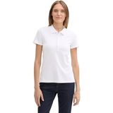 TOM TAILOR - Poloshirt - Wit - Slanke Pasvorm - Kwartmouw
