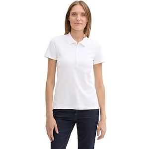 TOM TAILOR - Poloshirt - Wit - Slanke Pasvorm - Kwartmouw
