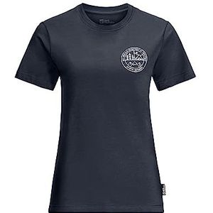 Jack Wolfskin Camp Fire T-shirt, nachtblauw, L dames, Nachtblauw, L