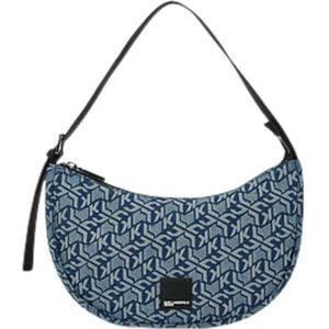 Karl Lagerfeld Jeans, Dames, Box Logo Soft Half Moon,Blauw, One size