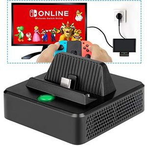 innoAura Oplaadstation voor NS Switch/Switch OLED, draagbare schakelaar, vervanging voor het opladen van tv-dock met speciale koelende structuur, USB C-stroomaansluiting, USB 3.0 en HDMI-poort
