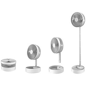 APOKIN® Stille USB-ventilator, draagbaar, draaibaar, met accu, 1800 MHA, uittrekbaar, met telescoopstang met 3 snelheden, antislip basis