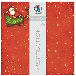 Ursus 703000143 - Premium Glitter Scrapbook paper Santa Claus, ca. 30,5 x 30,5 cm, 5 vellen, motief 143