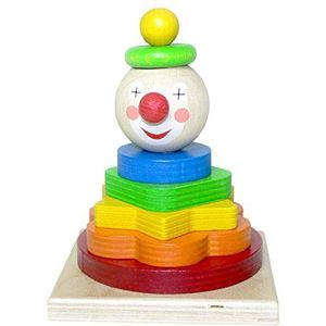 Hess 14855 polypropyleen Clown stapelend babyspeelgoed, 9 x 9 x 10,5 cm, meerkleurig