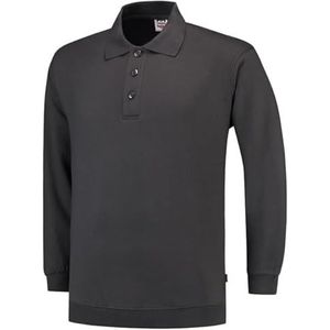 Tricorp 301005 casual polokraag en tailleband sweatshirt, 60% gekamd katoen/40% polyester, 280 g/m², donkergrijs, maat 4XL