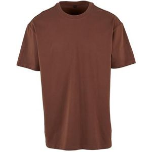 Build Your Brand Heren T-shirt Heavy Oversize Tee, Basic T-shirt voor mannen, oversized fit, katoen, maten XS - 5XL, Chocolatebrown, S