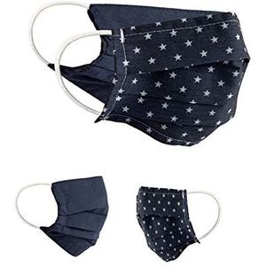 BaF Community-maskers Set van 2 stuks Unisex geïmproviseerd masker Omkeerbaar mondbeschermingsmasker Mond- en neusbescherming Omkeerbaar masker met motief katoen BCI Wasbaar