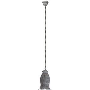 EGLO Hanglamp Lisburn 1, pendellamp eettafel in lantaarn design, vintage lamp hangend voor woonkamer en eetkamer, eettafellamp van metaal in groen patina, E27 fitting