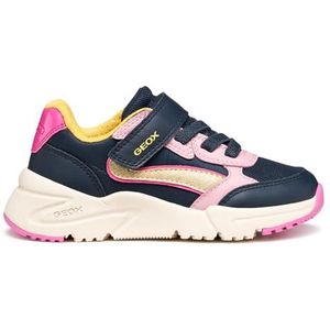 Geox J Loftus Girl Sneaker, Navy/LT Rose, 24 EU, Navy Lt Rose, 24 EU