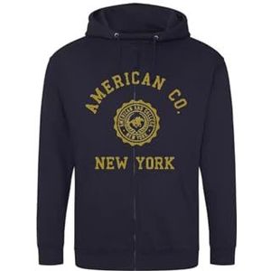 AMERICAN COLLEGE USA Sweatshirt met print, warme kleding, uniseks, kinderen, jongens en meisjes, casual, model ACSZW4, marineblauw, 12 jaar, Blauw, 12 ans