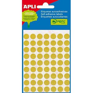APLI 2051 - Gele etiketten voor mini-zakjes Ø 10,0 mm 5 vellen