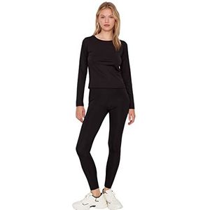 Trendyol Vrouwen vrouw effen gebreide tweedelige set gecoördineerde Outfit, zwart, S (Pack van 2), Zwart, S