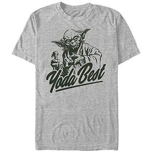 STAR WARS Unisex Best Yoda Organic T-shirt met korte mouwen, grijs, gemeªleerd, XL