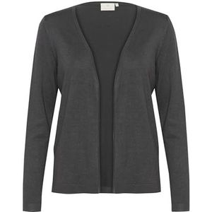 KAFFE Damesvest, lange mouwen, regular fit, open voorkant, heuplengte, Black Oyster, M