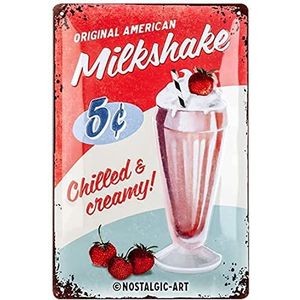 Nostalgic-Art Retro Tin Sign – USA – Milkshake – Gift idea for USA & Diner fans, Metal Plaque, 20 x 30 cm