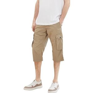 TOM TAILOR Bermuda voor heren, 34695 - Beige Geometrische Structuur, 28
