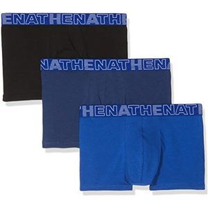 ATHENA Basic Color Zwembroek voor heren, verpakking van 3 stuks, meerkleurig (Noir Marine Bleu 1910), S