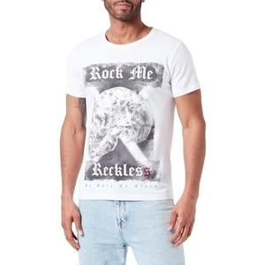 KEY LARGO Mt Smooth Criminal Round T-shirt voor heren, wit (1000), S