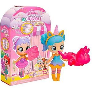 BUBILOONS Bubigirls Quinn, verrassingspop voor het opblazen van pompons met 12 accessoires, speelgoed cadeau voor meisjes en jongens + 5 jaar